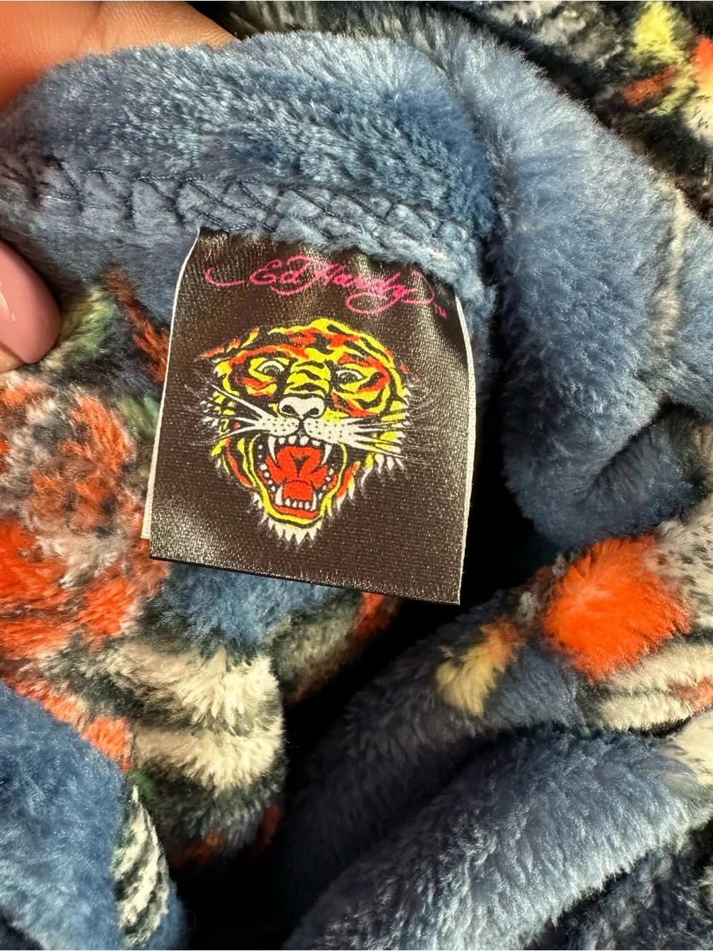 NWT ed hardy Printed Plush Oversized Throw retro rock glam whimsigoth streetwear